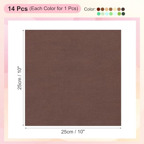 PATIKIL Cotton Fabric Bundles, 14 Pcs 10 x 10 Inch Fat Quarter Solid Color Precut Fabric Squares for Sewing Patchwork Quilting DIY, Coffee Green - color: Coffee Green, size: 10 x 10 Inch