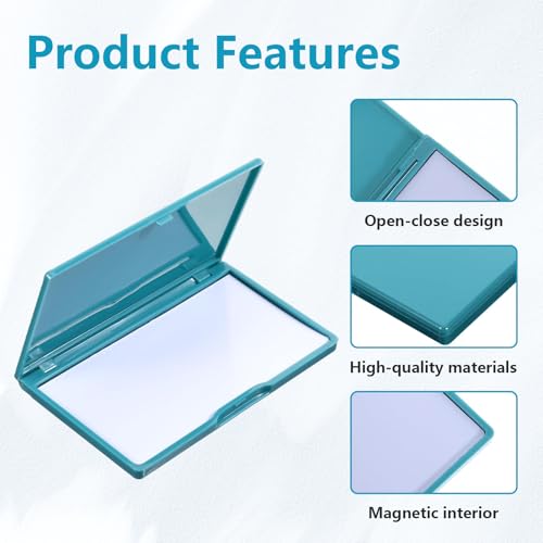 WQAPVHBG Magnetic Needle Case, Plastic and Magnets Sewing Pin Storage Case, 4.4 x 2.7 x 0.5in Pins Holder Case for Sewing, Rectangle Magnetic Needle Box for Storing Needles, Blue