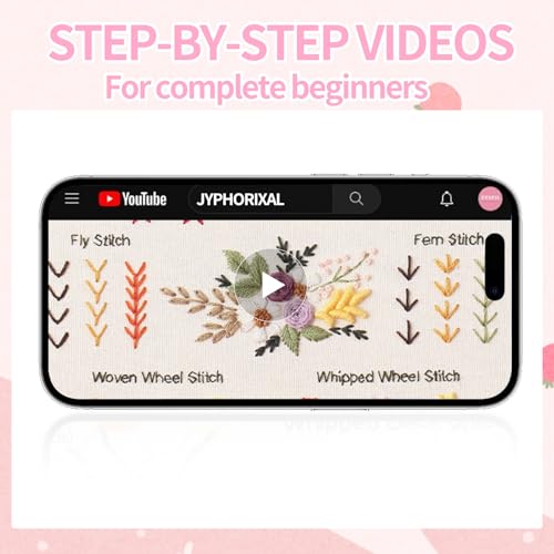 Jyphorixal Embroidery Kit for Beginners Adults Cross Stitch Starter Kit Needle Point Supplies 30 Basic Stitches in 4 Set, DIY Craft Lover Starter Hand Stitch - color: Panda