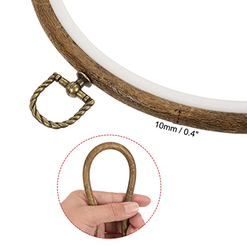 MECCANIXITY Embroidery Hoop Frame 8 Inch Round Imitated Wood Circle Cross-Stitch Ring for Art Craft Sewing Ornament, Pack of 2 - size: 8"