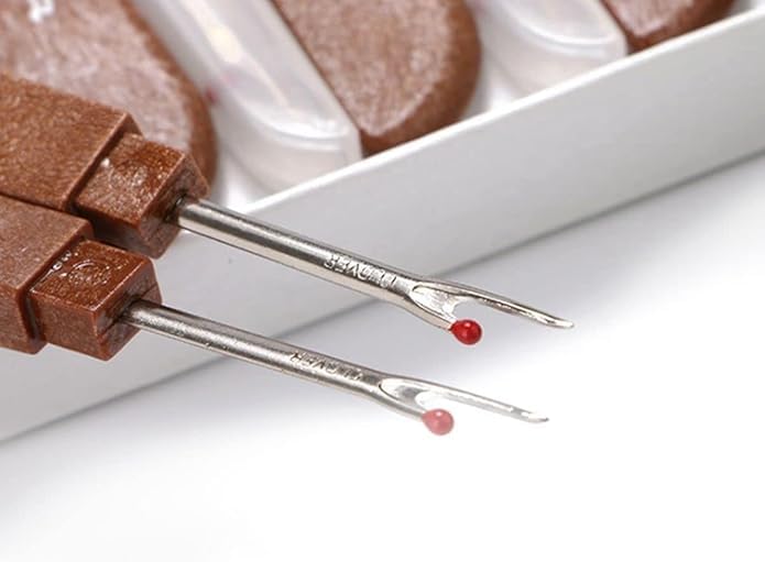 Brown Needle Art Cross-Stitch Removal Crafting Removing Threads Sewing Stitch Opener Seam Rip-per Thread Remover Stitch Unpicker Professional Design,Seam Rippers,Sewing Notions and Supplies Tools