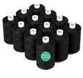 12pcs Black Sewing Thread, 1000 Yard Sewing Machine Thread - color: Black(12PCS)