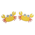 Cartoon Summer Seaside Sun Coconut Hat Embroidery Hot Melt Adhesive Clothes Bag Iron On Hand Sewing Patch (2 Crab Patches) - style: 2pcs Crab Patches