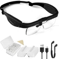 Magnifying Glass with Light Hands Free Magnifying Glasses Headset - color: Black, size: Without Case