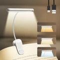 Rechargeable Book Light for Reading in Bed 25 LED Eye Caring | 15 Level Stepless Dimming, Extended 90Hrs Runtime, Lightweight Clip on Light, Gifts for Book Lovers, White - color: M1-Clip Light-White