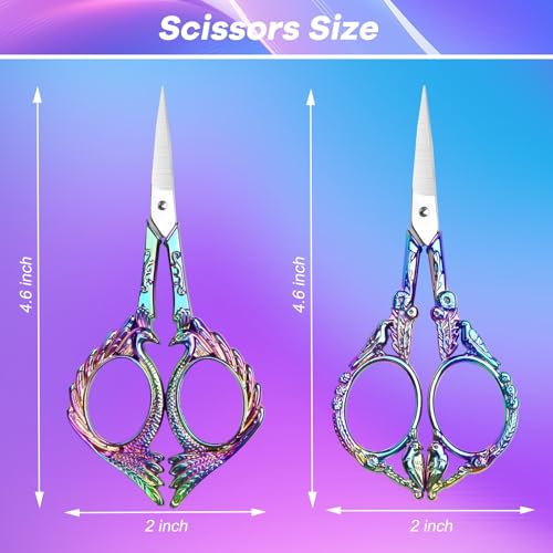 AQUEENLY Embroidery Scissors Small Sewing Scissors for Fabric Cutting 2 PCS