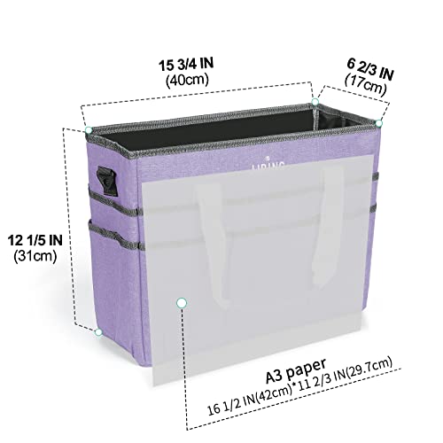 JJRING Craft Organizer Tote Bag Large Art Storage Caddy Lilac - color: Lilac, size: Large