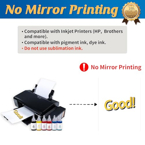 TransOurDream Heat Transfer Paper for Dark Fabric (200 Sheets, 8.5x11) Printable Heat Transfer Vinyl for T-Shirts Iron on Transfers for Inkjet Printer - color: Dark, size: 200 Sheets