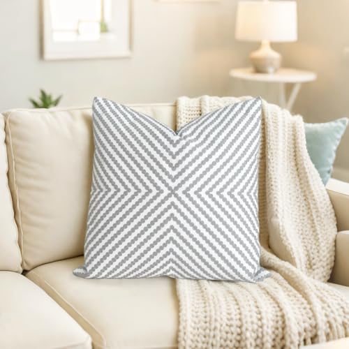 Slow Cow Embroidered Throw Pillow Cover 18 x 18 Inch Grey - color: Grey Dots, size: 18" x 18" (Pack of 1)