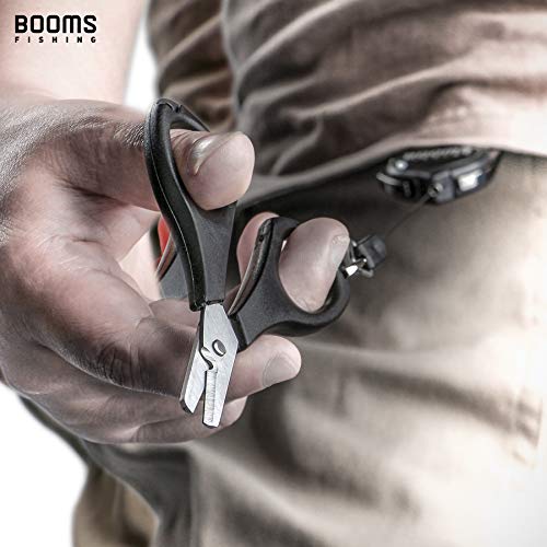 Booms Fishing S01 Fishing Scissors for Braided Line, 4 Styles Options - color: Black With Retractor