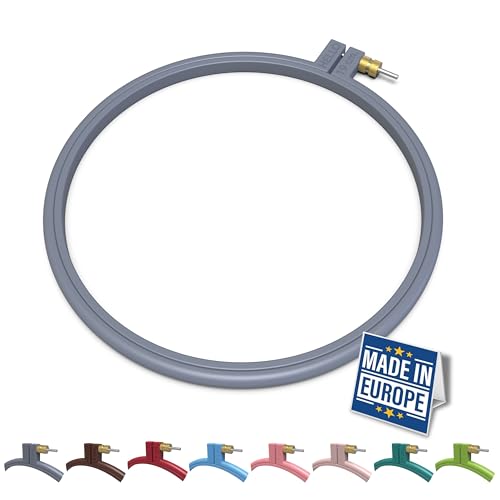 Maker Susan Plastic Embroidery Hoop, Hello Series Cross Stitch Hoops for Beginners, Punch Needle Hoop, Embroidery Frames for Sewing, Needlework (Anthracite Grey, Medium 7.5" (19 cm)) - style: Anthracite Grey