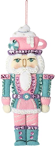 Bucilla Felt Applique 6 Piece Ornament Making Kit, Nutcracker Sweet, Perfect for DIY Arts and Crafts, 89292E