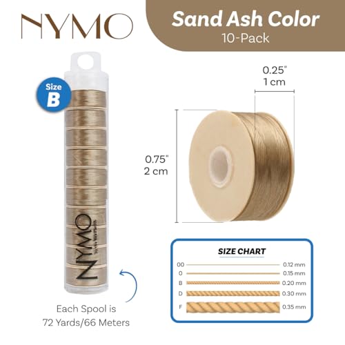 The Beadsmith Nymo Thread, Made of Nylon - size: Size B, 72 Yards, style: Ash