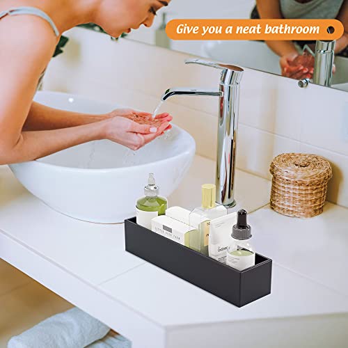 Black Bamboo Drawer Organizer 12"x 3", Utensil Holder for Kitchen Drawer - color: Black, size: 12*3*2.5 inch