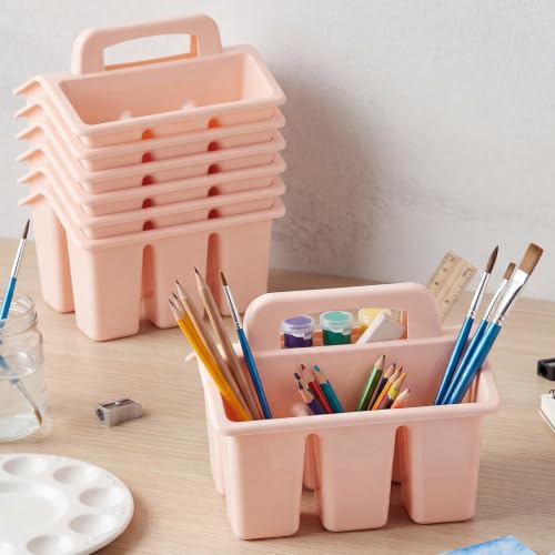 WILLBOND 12 Pcs Classroom Storage Caddies Stackable Utility Caddy, Pink - color: Pink