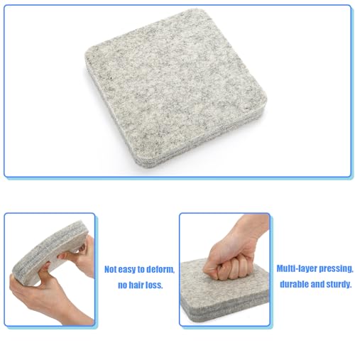 Nicunom 3 Pack Needle Felting Mat, Natural Wool Needle Felting Pad, 6x6x1 inch Felting Block for DIY Craft Felting Wool Projects, Thick and Firm