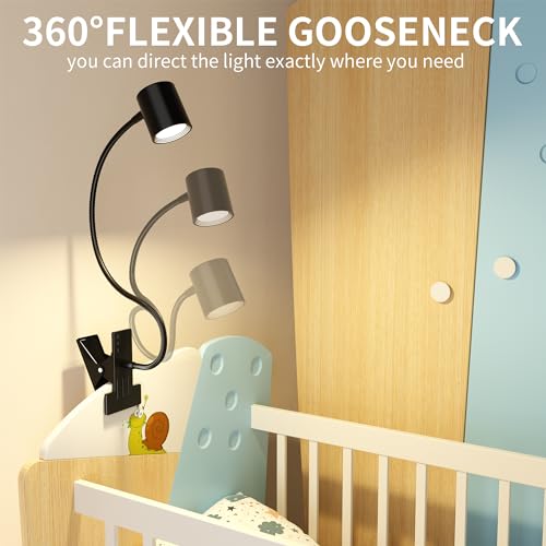 Desk Lamp USB Clip On Light,Book Lights for Reading at Night Clamp Light - color: Matte Black