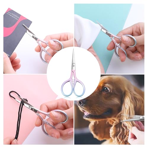 Stainless Steel Multipurpose Scissors, Fine Straight Head, Pink - color: Pink