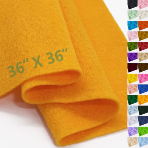 Golden Yellow Felt Fabric 36" X 36" 1.6mm Thick Soft Square Felt Sheet - color: Golden Yellow
