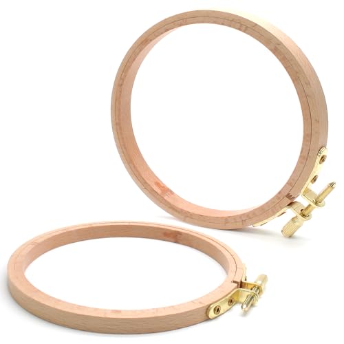 Murtenze 5" Embroidery Hoop Round Beech Wood, 2 Pack - style: 5 Inch