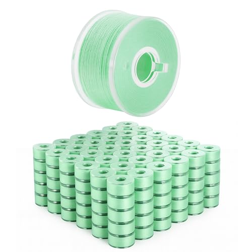 Mandala Crafts Mint 15J SA156 Prefilled Bobbin Thread, 144 PCs - color: Mint, size: Size A 144 X 142 Yards