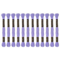 HARFINGTON 12 Skeins Embroidery Floss 8m Each Egyptian Long Fiber Cotton Cross Stitch Thread 26S/2x6 for Embroidery Projects Bracelet, Lavender - color: Lavender