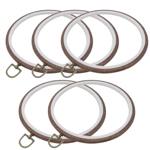 Joyangy 5-Pack 8 Inch Imitation Wood Embroidery Hoops for Cross Stitch - size: 8inch