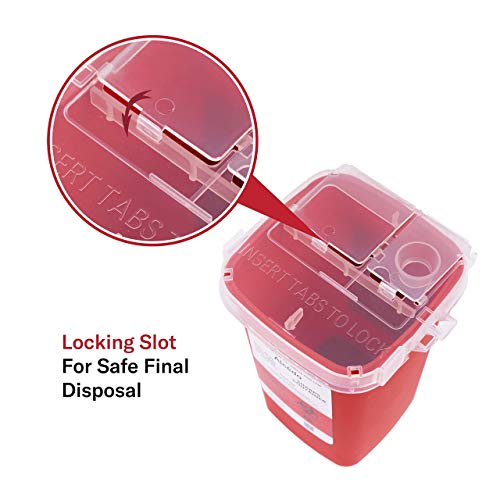 Alcedo 1 Quart Sharps Container (3-Pack) for Needle & Syringe Disposal - size: 1 Quart