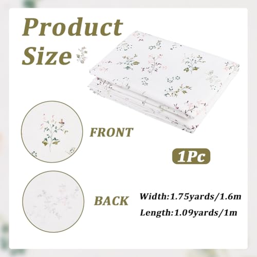 1.75 Yards Floral Patterned Beige Fabrics Gardenia Flower Print Square Patchwork Light Color Polycotton Flowers Printed Rectangle Quilting Fabric for Sewing Making Quilt DIY Craft Supply - size: 1600MM, style: Flower Pattern