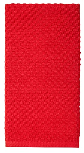 COTTON CRAFT Amazing Kitchen Towels - 8 Pack 100% Cotton Waffle Terry Towel - color: Red, size: 8 Pack