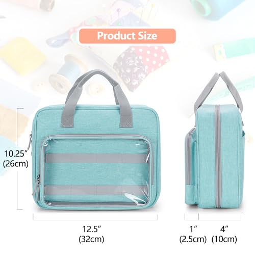 LUXJA Sewing Storage Organizer with Folio Open Design, Blue - color: Blue