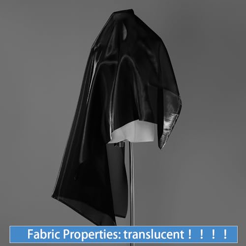 Black Organza Fabric by The Yard, 44" Wide Sheer Fabric 3 Yards - color: Black, size: 3 yard pre cut