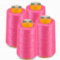 AK Trading 4-Pack NEON Flamingo All Purpose Sewing Thread Cones (6000 Yards Each) of High Tensile Polyester Thread Spools for Sewing, Quilting, Serger Machines, Overlock, Merrow & Hand Embroid - color: NEON FLAMINGO