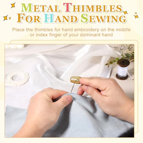 PATIKIL Sewing Thimble 10Pcs Metal Thimbles Hand Sewing Finger Copper Red - color: Copper Red