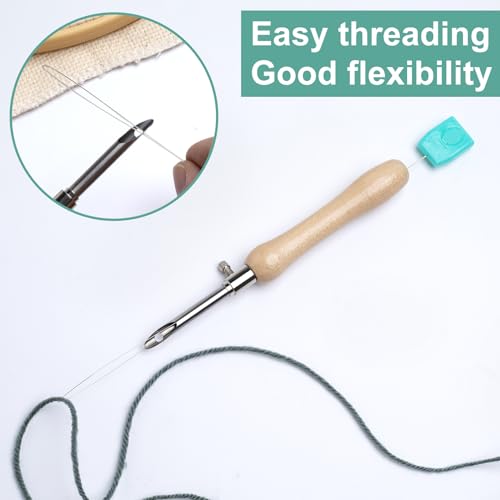 Pndeyo 8pcs 7.87" Long Punch Needle Threaders, Punch Needle Threading Tool, Stitching Needle Threader Sewing Accessories for Embroidery Cross Stitch DIY Crafts - color: 7.87" Long-Blue