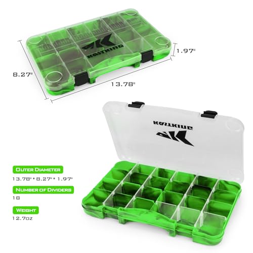 KastKing Utility Tackle Boxes, 3600 and 3700 Fishing Tackle Trays - color: Green Camouflage, size: 3700(4Pack)