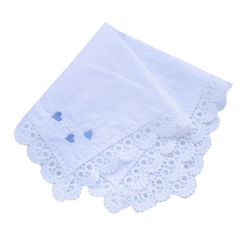 MileyMarla Ladies Embroidery Cotton White Handkerchiefs Lace Wedding Hankies - color: J05-3pcs B