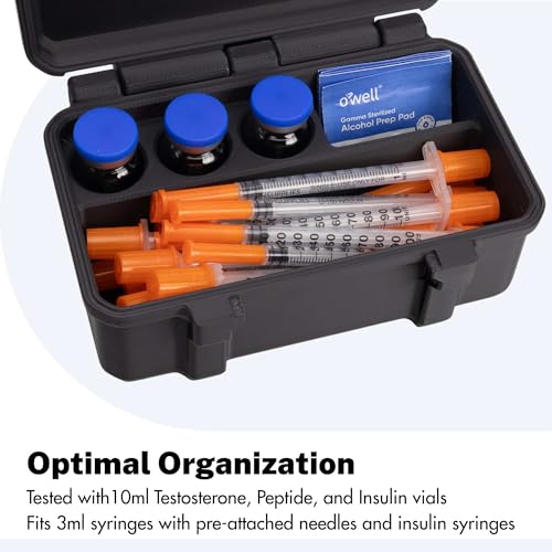 Peptide Case for 10ml Vials with Syringe and Skin Wipe Storage