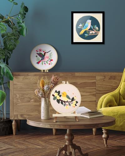 TINDTOP Punch Needle Kits, Bird Punch Embroidery Kits for Adults - color: Bird