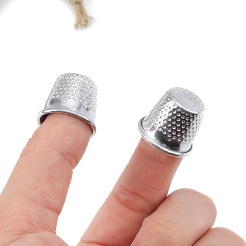 40Pcs Sewing Thimbles, Metal Sewing Quilting Thimbles, Silver Finger Protector for DIY Craft