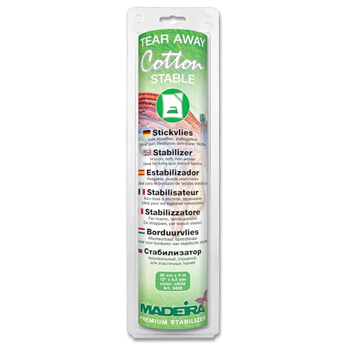 Madeira 20990202 Cotton Stable Tear Away Stabilizer, White
