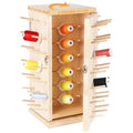 New brothread 129 Spools 360° Fully Rotating Wooden Thread Rack - color: Wood Color-129 Spools(DIY)