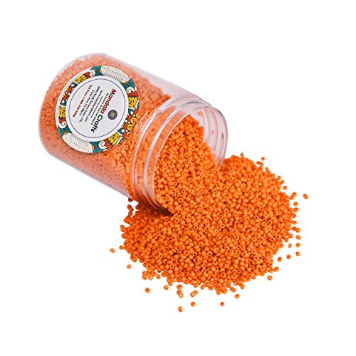 Mandala Crafts 3mm Opaque Orange Round 8/0 Glass Seed Beads for Beadwork - color: Opaque Orange, size: Round 8/0 or 3 mm