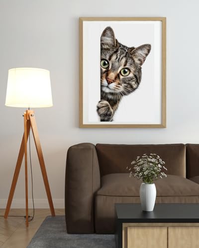 Moohue Stamped Cross Stitch Kits for Adults Animal Cat 14CT Pre Printed Cross Stitch Kits for Beginners (Animal Cat) - color: Animal Cat