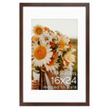 Golden State Art 16x24 Brown Picture Frame Mat for 12x18 Real Glass - color: Walnut, size: 16x24