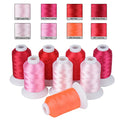 Simthread 8 Shades 550Yds Each 40WT Polyester Embroidery Thread Red Set - color: 550YRedBrother