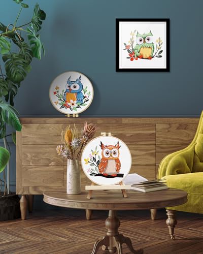 TINDTOP Embroidery Kit for Adults, Owl Embroidery Practice Kit - color: Owl