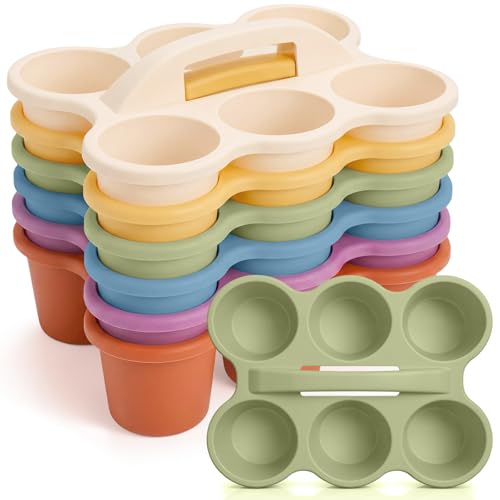 Suclain 6 Pcs Plastic Caddy Organizer with Handle Classroom, Boho Color - color: Boho color