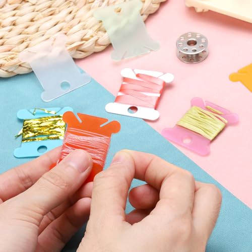 PATIKIL Plastic Floss Bobbins, 100 Pack Thread Cards Cross Cotton for Craft DIY Sewing Storage Case Embroidery, Pure Blue - color: Pure Blue