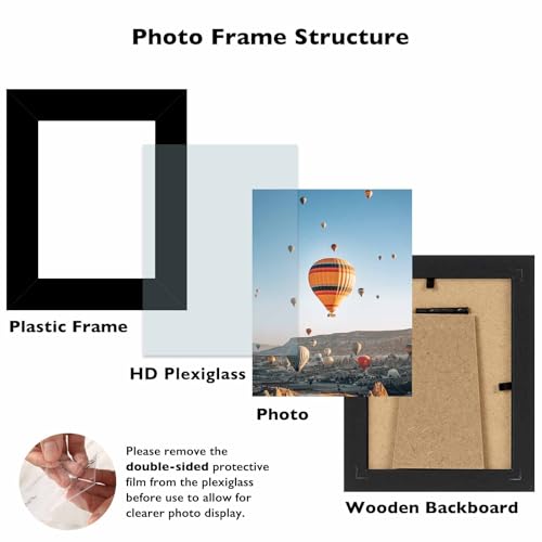 JCJMY 3x4 Picture Frame Black for Tabletop or Wall, 3 x 4 Wall Gallery Poster Photo Frame with Shatter Resistant Plexiglass, Black - color: Black, size: 3x4 inch